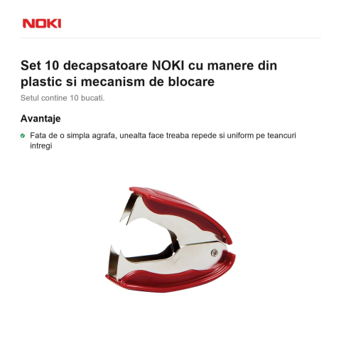 Set 10 decapsatoare NOKI cu manere din plastic si mecanism de blocare [1]