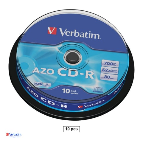 Medii de stocare - Set 10 discuri CD-R Verbatim Extra Protection, 700 MB, 80 de minute, viteza 52x