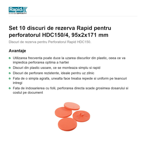 Set 10 discuri de rezerva Rapid pentru perforatorul HDC150/4, 95x2x171 mm [1]