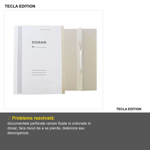 Set 10 dosare carton cu sina Tecla Edition, format A4, carton duplex 225 g/mp, pentru organizare si arhivare [1]