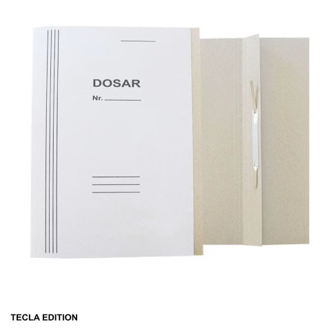 Dosare carton - Set 10 dosare carton cu sina Tecla Edition, format A4, carton duplex 225 g/mp, pentru organizare si arhivare