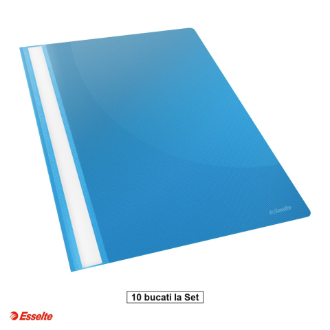 Organizare si arhivare - Set 10 dosare cu sina Esselte VIVIDA, PP, A4, capacitate 160 coli, pentru arhivare, albastru