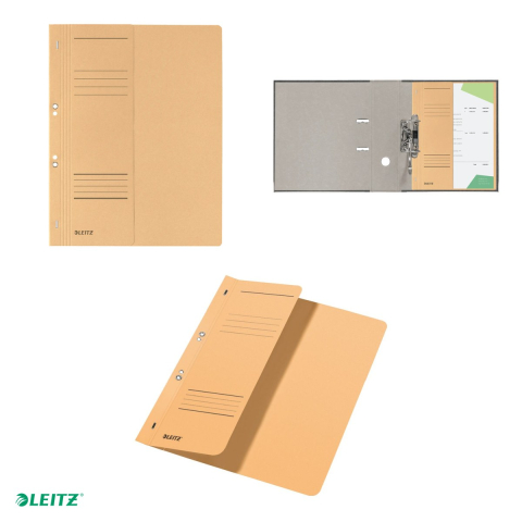 Set 10 dosare cu sina Leitz 1/2, carton, A4, cu capse, capacitate 170 coli, pentru arhivare, kraft [3]