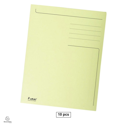 Dosare carton - Set 10 dosare Exacompta A4, din carton, plic, 250 g/mp, galben, 240x320 mm
