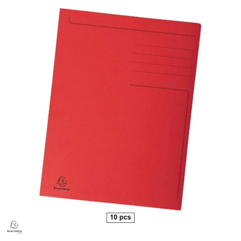 Dosare carton - Set 10 dosare Exacompta A4, din carton, plic, 250 g/mp, rosu, 240x320 mm