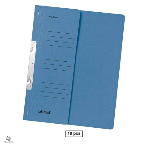 Dosare carton - Set 10 dosare Exacompta Falken A4, din carton, incopciat 1/2, 250 g/mp, albastru, 240x305 mm