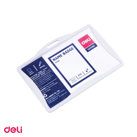 Set 10 ecusoane orizontale rigide 85x53mm cu Snur Textil Reglabil si Clip, Set Complet pentru Badge Angajat, Model 5744 [4]