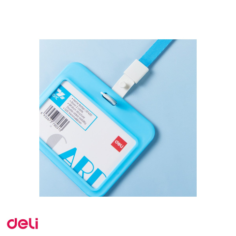 Set 10 ecusoane orizontale rigide ABS cu 2 Fete si Snur Textil, Set Complet pentru Badge Dublu, Model EF420, Culori Asortate [4]