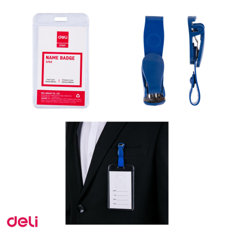 Set 10 ecusoane verticale flexibile cu Clip Detasabil 54x90mm, Suport Versatil pentru Badge Vertical, Model 5753 [3]