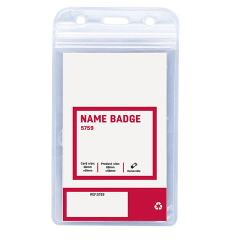 Set 10 Ecusoane Verticale Impermeabile 56x91mm cu Zip Ermetic si Prindere Universala - Suporturi pentru Badge-uri Verticale, Model 5759 [4]