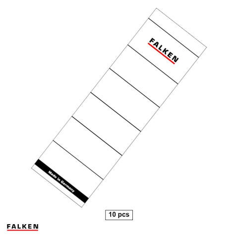 Etichete autoadezive - Set 10 etichete autoadezive Falken pentru biblioraft, din hartie, 60x190 mm, albe