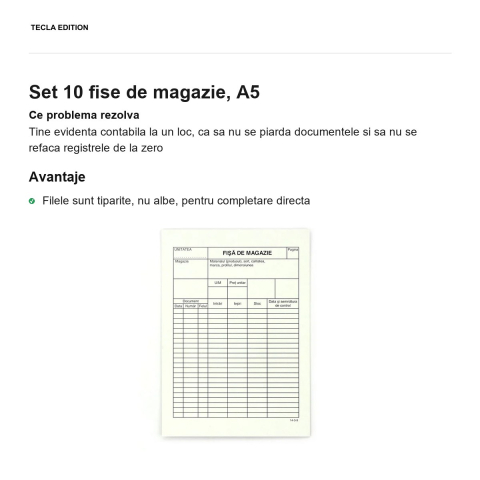 Set 10 fise de magazie, A5 [1]