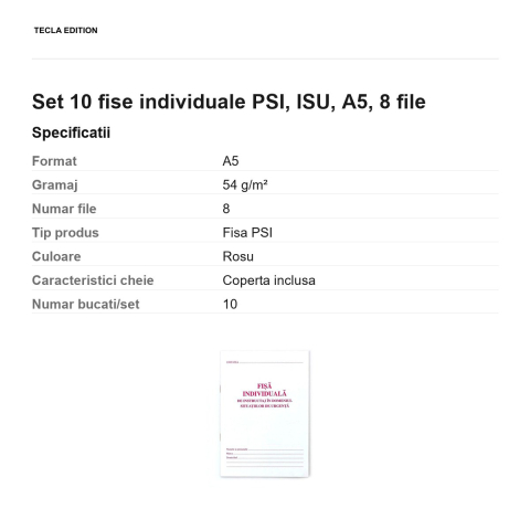 Set 10 fise individuale PSI, ISU, A5, 8 file [2]