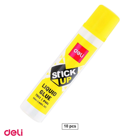 Bricolaj - Set 10 flacoane lipici lichid Deli, 50 ml, lavabil