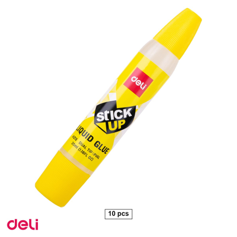 Bricolaj - Set 10 flacoane lipici lichid Deli cu 2 capete de aplicare, 35 ml, 24x24x136 mm