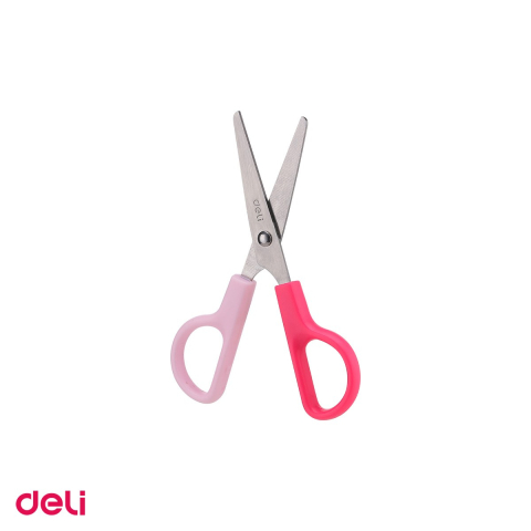 Set 10 foarfece scolare Deli, 12 cm, cu protectie din plastic, varf rotunjit, culori asortate [4]