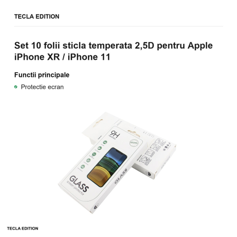 Set 10 folii sticla temperata 2,5D pentru Apple iPhone XR / iPhone 11 [1]