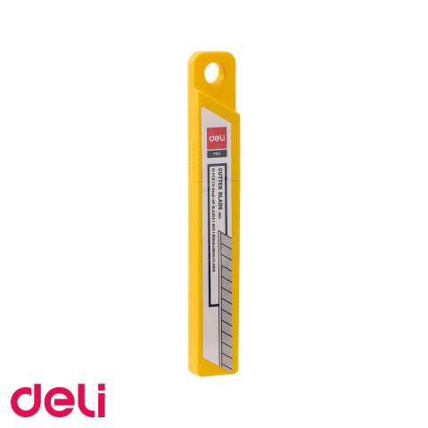 Cuttere si lame de rezerva - Set 10 lame cutter mici Deli, inox, 80x9x0.4 mm, pentru cuttere de birou si hobby