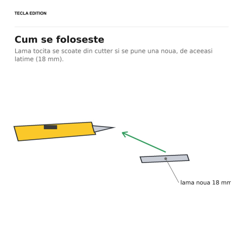 Set 10 lame de rezerva pentru cutter, 18 mm, 0.5x18x100 mm, otel SK4 [3]