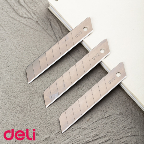 Set 10 lame inox pentru cutter mare Deli, 100x18x0.5 mm, taiere precisa si durabila [4]