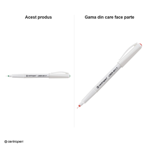 Set 10 linere Centropen 4611 F cu varf din plastic, 0.3 mm, zona de prindere triunghiulara, verzi [3]