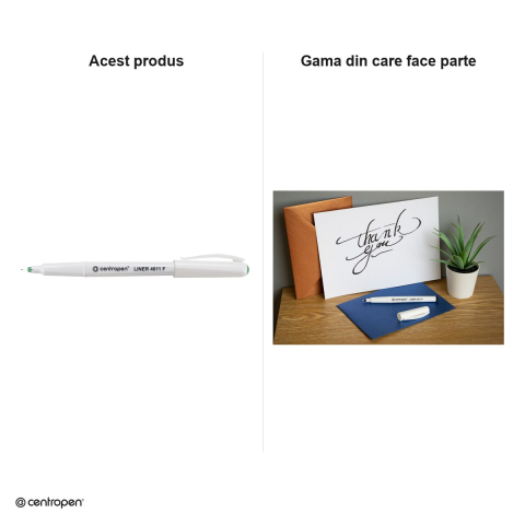 Set 10 linere Centropen 4611 F cu varf din plastic, 0.3 mm, zona de prindere triunghiulara, verzi [4]
