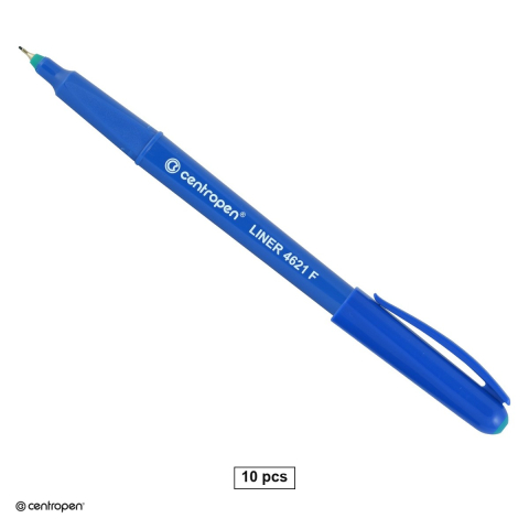 Linere - Set 10 linere Centropen 4621 F cu varf metalic, 0.3 mm, zona de prindere triunghiulara, verzi