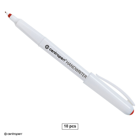 Birotica papetarie - Set 10 linere Centropen 4651 M, varf 0.5 mm, zona de prindere triunghiulara, rosii