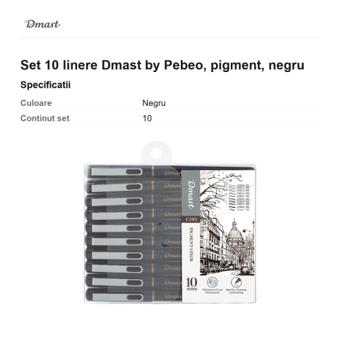 Set 10 linere Dmast by Pebeo, pigment, negru [2]