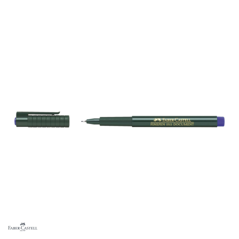 Set 10 linere Faber-Castell Finepen 1511, varf 0,4 mm montat in metal, cerneala pe baza de apa, rezistenta pentru documente, albastru [3]