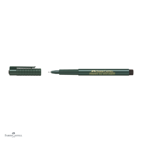 Set 10 linere Faber-Castell Finepen 1511, varf 0,4 mm montat in metal, cerneala pe baza de apa, rezistenta pentru documente, negru [3]