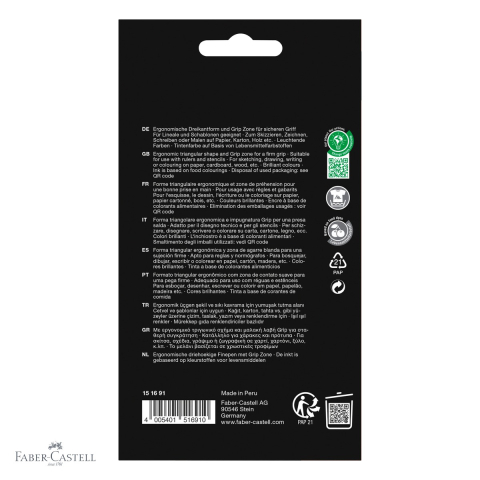 Set 10 linere Faber-Castell Grip 0.4 mm, forma ergonomica triunghiulara, pentru desen tehnic si birou [3]