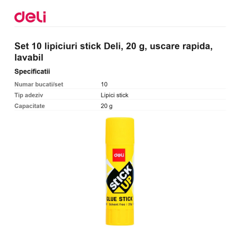 Set 10 lipiciuri stick Deli, 20 g, uscare rapida, lavabil [2]