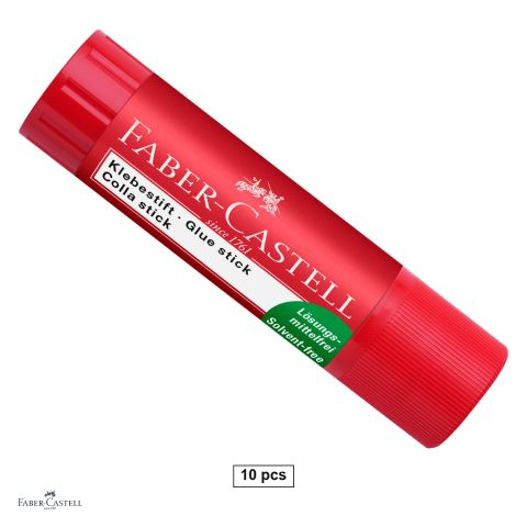 Bricolaj - Set 10 lipiciuri stick Faber-Castell, 10 g, fara solvent, cu capac ermetic