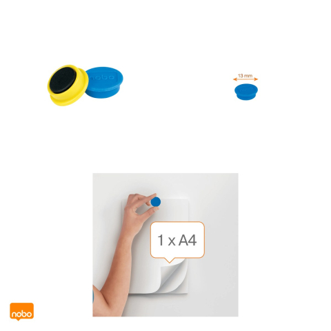 Set 10 magneti Nobo, pentru whiteboard, 13 mm, culori asortate [3]