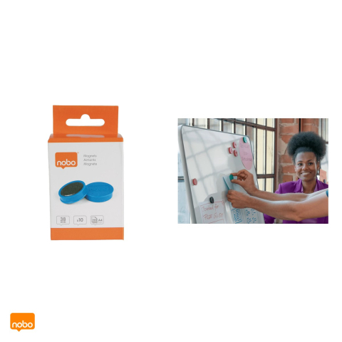Set 10 magneti Nobo, pentru whiteboard, 38 mm, albastru [5]