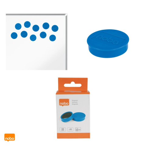 Set 10 magneti Nobo, pentru whiteboard, 38 mm, albastru [4]