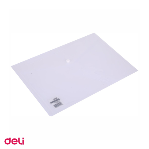 Set 10 mape Deli A4, din plastic, 1 compartiment, buton, transparent [3]