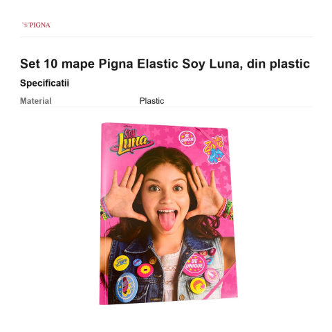 Set 10 mape Pigna Elastic Soy Luna, din plastic [2]