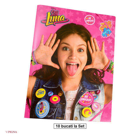 Birotica papetarie - Set 10 mape Pigna Elastic Soy Luna, din plastic