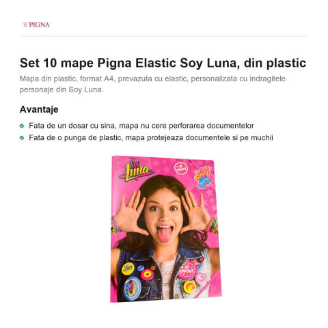 Set 10 mape Pigna Elastic Soy Luna, din plastic [1]
