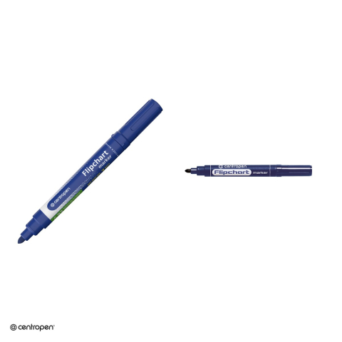 Set 10 markere Centropen 8550, pentru flipchart, varf rotund 2.5 mm, albastru [3]