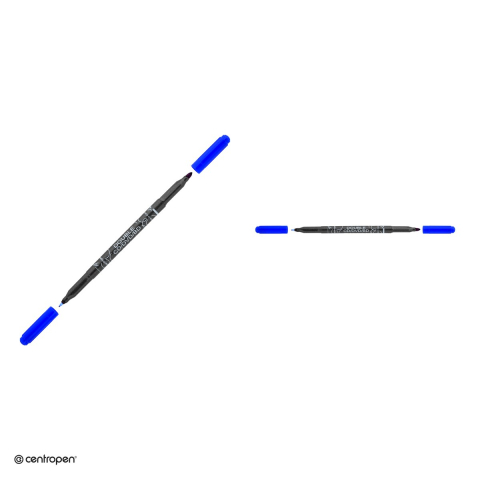 Set 10 markere permanente pentru CD/DVD Centropen 3616, 2 varfuri, de 0.6 mm si 2.5 mm, cerneala albastra [3]