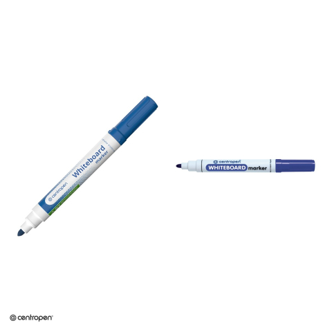 Set 10 markere whiteboard Centropen 8559, varf rotund 2.5 mm, cerneala albastra [3]