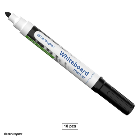 Marker pentru tabla de scris - Set 10 markere whiteboard Centropen 8559, varf rotund 2.5 mm, cerneala neagra