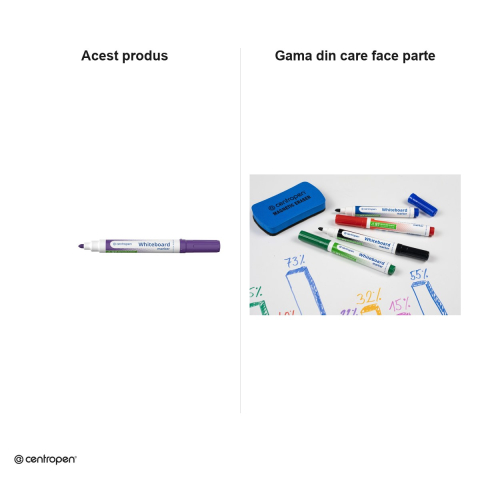 Set 10 markere whiteboard Centropen 8559, varf rotund 2.5 mm, cerneala violet [4]