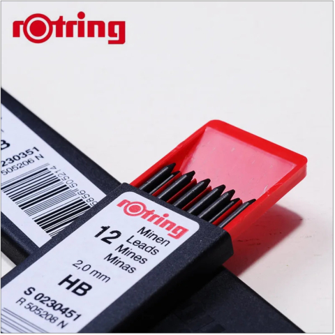 Set 10 mine creion 2.0mm HB cu Rezistenta Exceptionala la Rupere, pentru Scriere si Marcaje Vizibile, in Etui Protector Rotring [3]
