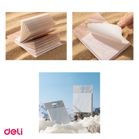 Set 10 notesuri Deli, adeziv 60f 80 g marmorat, 74x74 mm [3]
