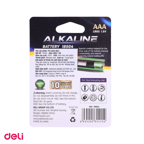 Set 10 pachete baterii alcaline Deli AAA R3, 2 bucati pe pachet [3]