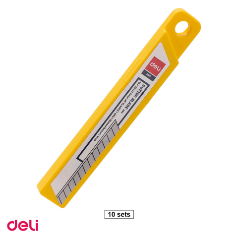 Bricolaj - Set 10 pachete lame de rezerva pentru cutter mic Deli, din inox, 80x9x0.4 mm, 10 bucati pe pachet